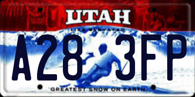 UT license plate A283FP