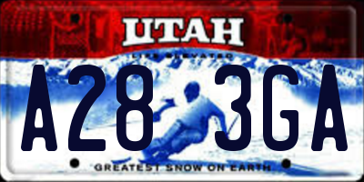 UT license plate A283GA