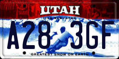 UT license plate A283GF