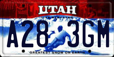UT license plate A283GM