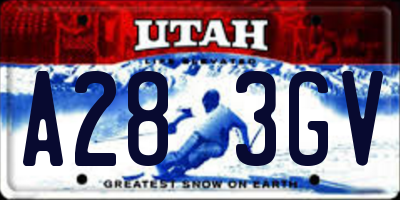 UT license plate A283GV