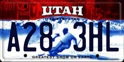 UT license plate A283HL
