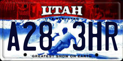 UT license plate A283HR