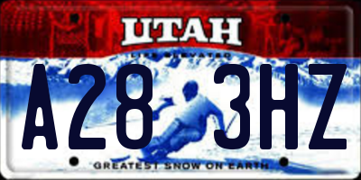 UT license plate A283HZ
