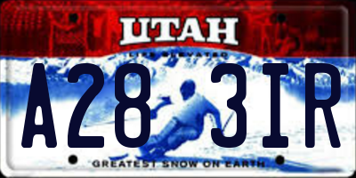 UT license plate A283IR