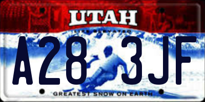 UT license plate A283JF