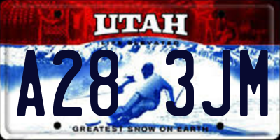 UT license plate A283JM