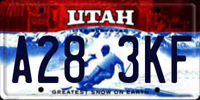 UT license plate A283KF