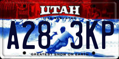 UT license plate A283KP