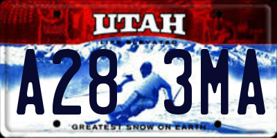 UT license plate A283MA