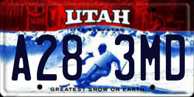 UT license plate A283MD