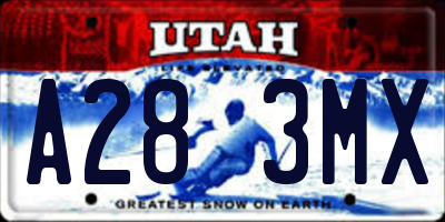 UT license plate A283MX