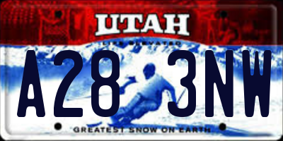 UT license plate A283NW