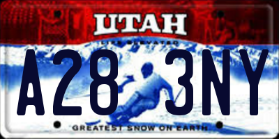 UT license plate A283NY