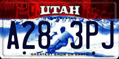 UT license plate A283PJ