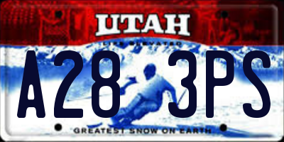 UT license plate A283PS