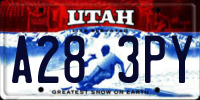 UT license plate A283PY