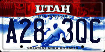 UT license plate A283QC