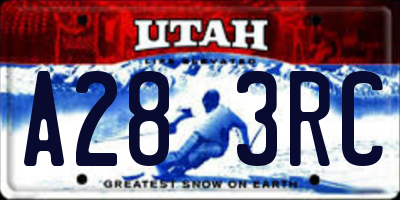 UT license plate A283RC