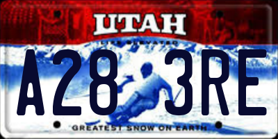 UT license plate A283RE