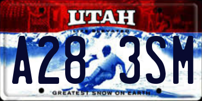 UT license plate A283SM