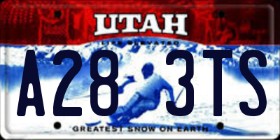 UT license plate A283TS