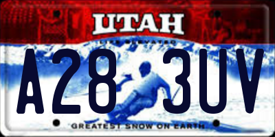 UT license plate A283UV