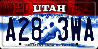 UT license plate A283WA