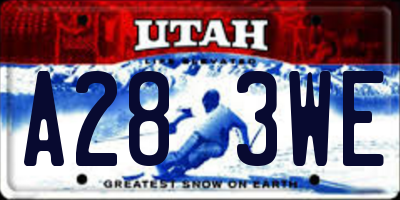 UT license plate A283WE