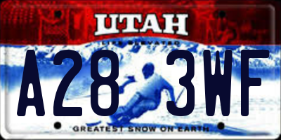 UT license plate A283WF