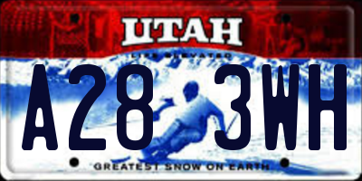 UT license plate A283WH