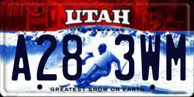 UT license plate A283WM