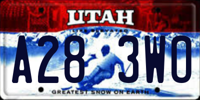 UT license plate A283WO