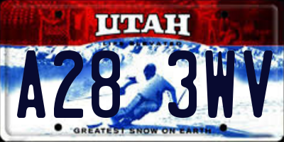 UT license plate A283WV