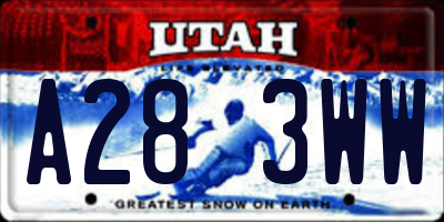 UT license plate A283WW