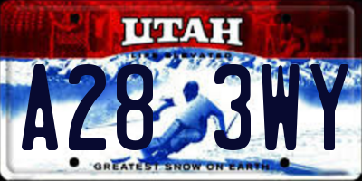 UT license plate A283WY