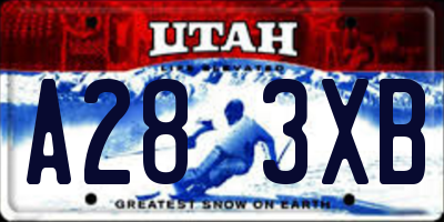 UT license plate A283XB