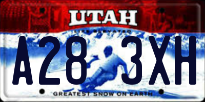 UT license plate A283XH