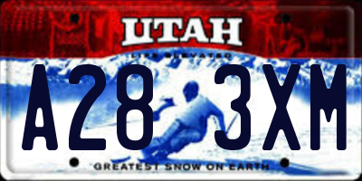 UT license plate A283XM