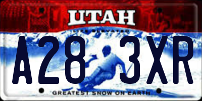 UT license plate A283XR