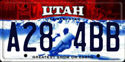 UT license plate A284BB