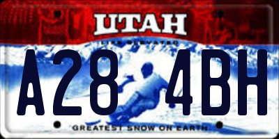 UT license plate A284BH