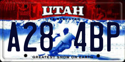 UT license plate A284BP