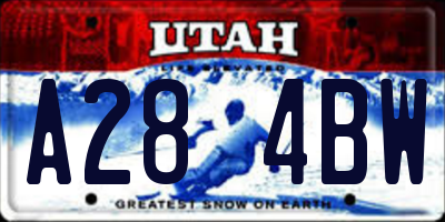 UT license plate A284BW