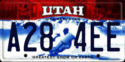 UT license plate A284EE