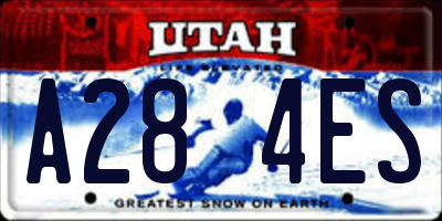 UT license plate A284ES