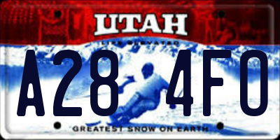 UT license plate A284FO