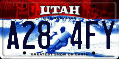 UT license plate A284FY
