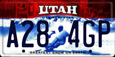 UT license plate A284GP
