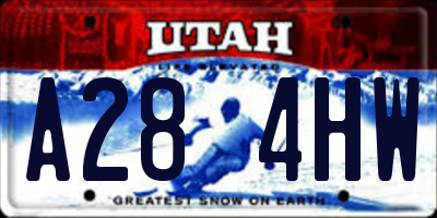 UT license plate A284HW